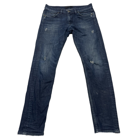 Boggi Milano Jeans Men's 32 Blue Slim Fit Distressed Denim - Picture 1 of 8